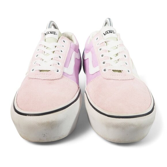 Vans Ward Platform Suede Colorblock Skate Sneakers Pink / Blue / White Women's 8 - Picture 3 of 11